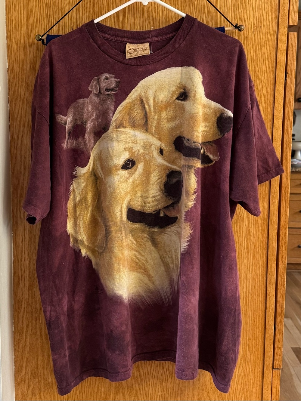The Mountain Golden Retriever Graphic Tee - Purple